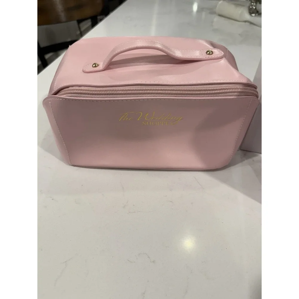 The Wedding Shop Pink Travel Cosmetic Bag Makeup‎ Case and 20 oz. tumbler NEW